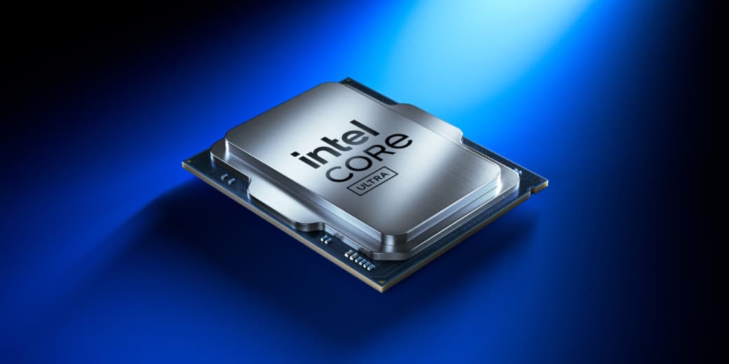 An Intel Core Ultra processor render.