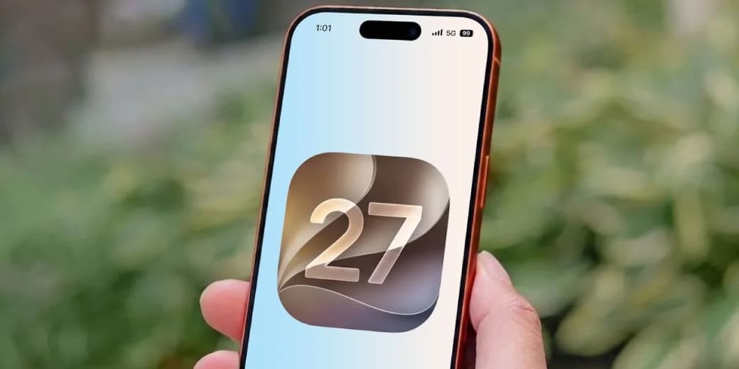 An iPhone showing an iOS 27 concept icon. Credit: Yahoo Tech.
