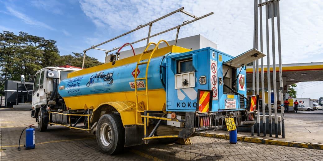 KOKO Networks fuel truck at a refilling station in Kenya.