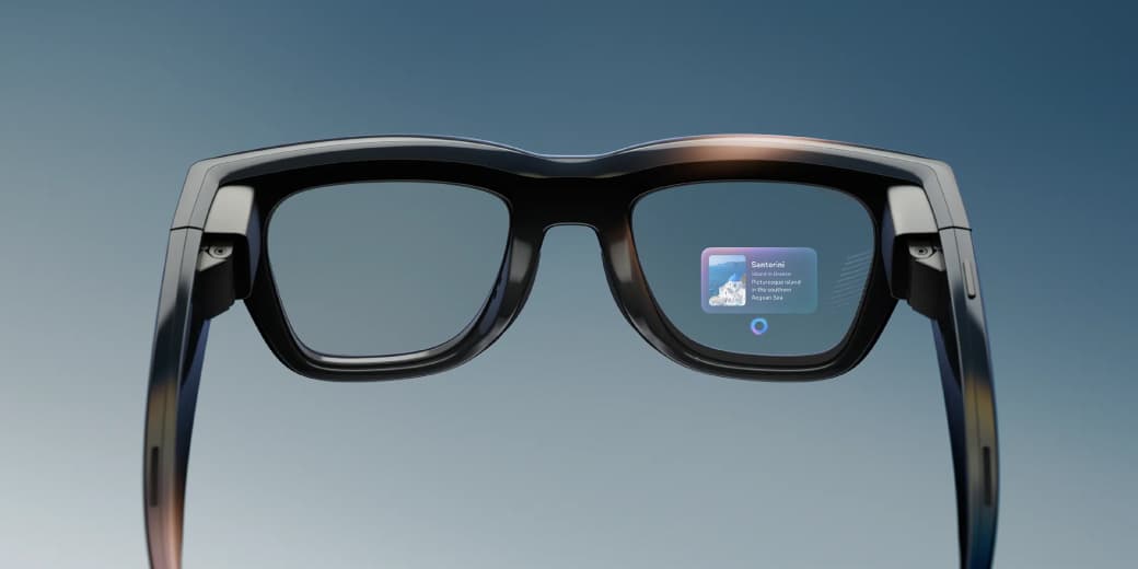 Meta smart glasses with an in-lens interface preview.