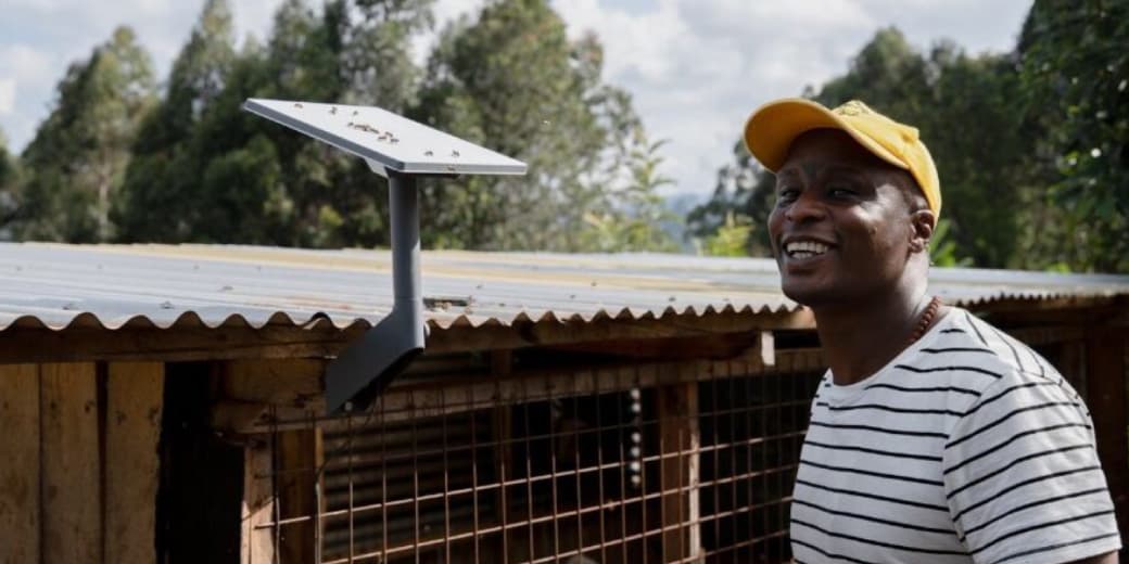 A Starlink satellite internet dish mounted on a Kenyan rooftop. Credit: Starlink.